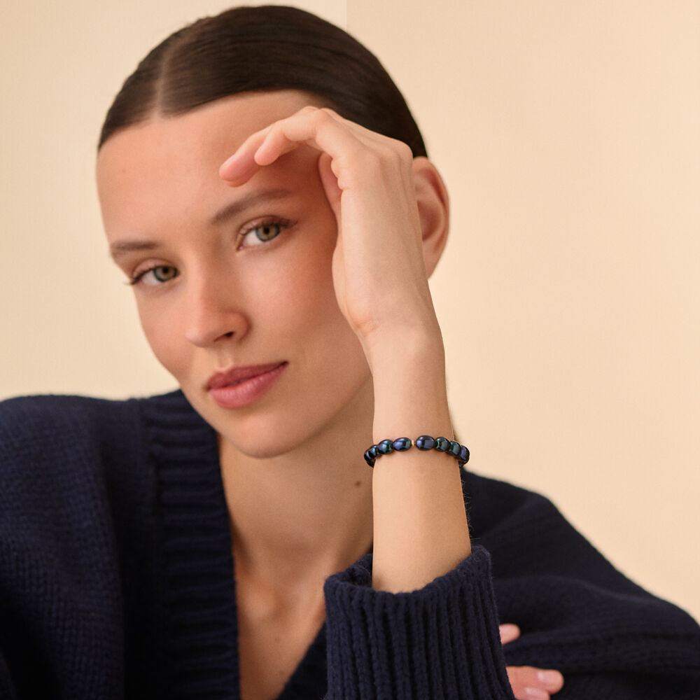 Link bracelet MARGAUX - Black / Gold - Bracelets  | Agatha