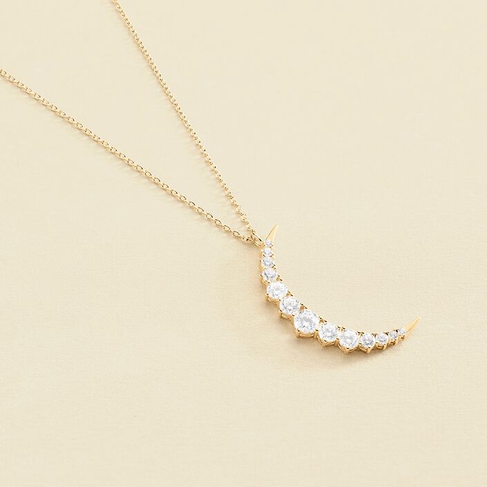 Long necklace CREPUSCULE - Crystal / Gold - All jewellery  | Agatha