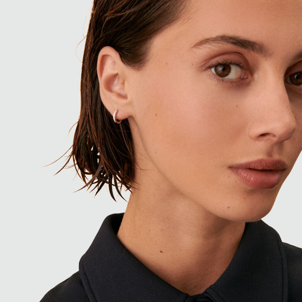 Hoop piercing CRIODIAM - Crystal / Silver - Genuine silver  | Agatha