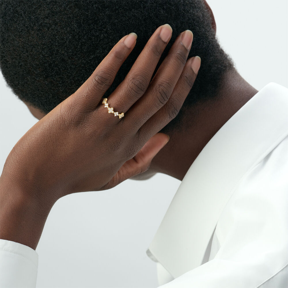 Thin ring BELOVED - Crystal / Golden - Rings  | Agatha