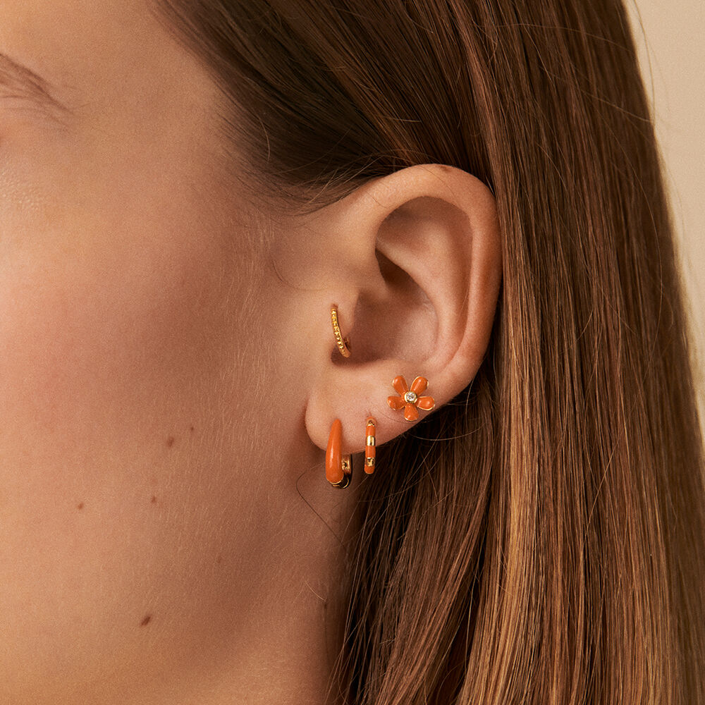 Hoop piercing SUZETTE - Orange / Gold - Hoop piercing  | Agatha