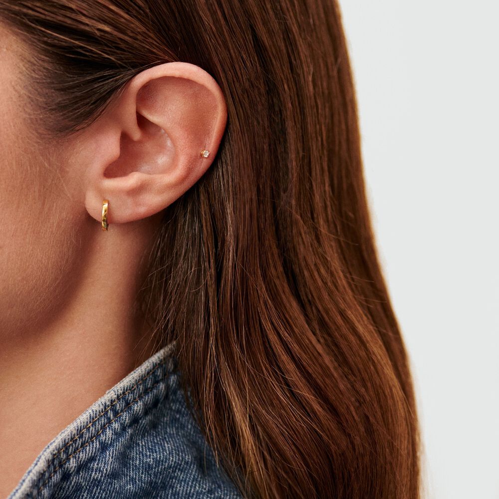 Piercing Helix & Tragus PAULA - Crystal / Golden - Genuine silver  | Agatha