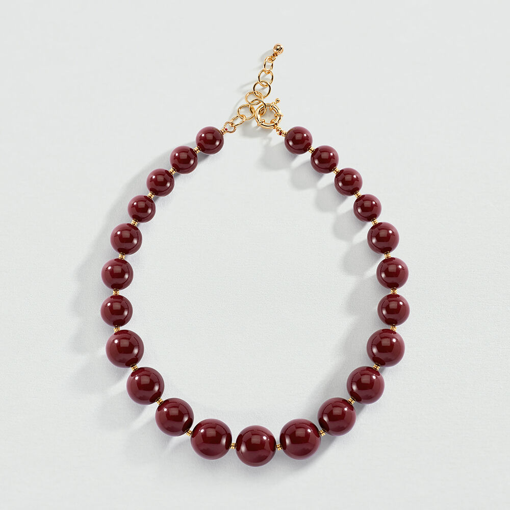 Choker necklace PALAIS ROYAL - Burgundy / Golden - BACKSTAGE  | Agatha