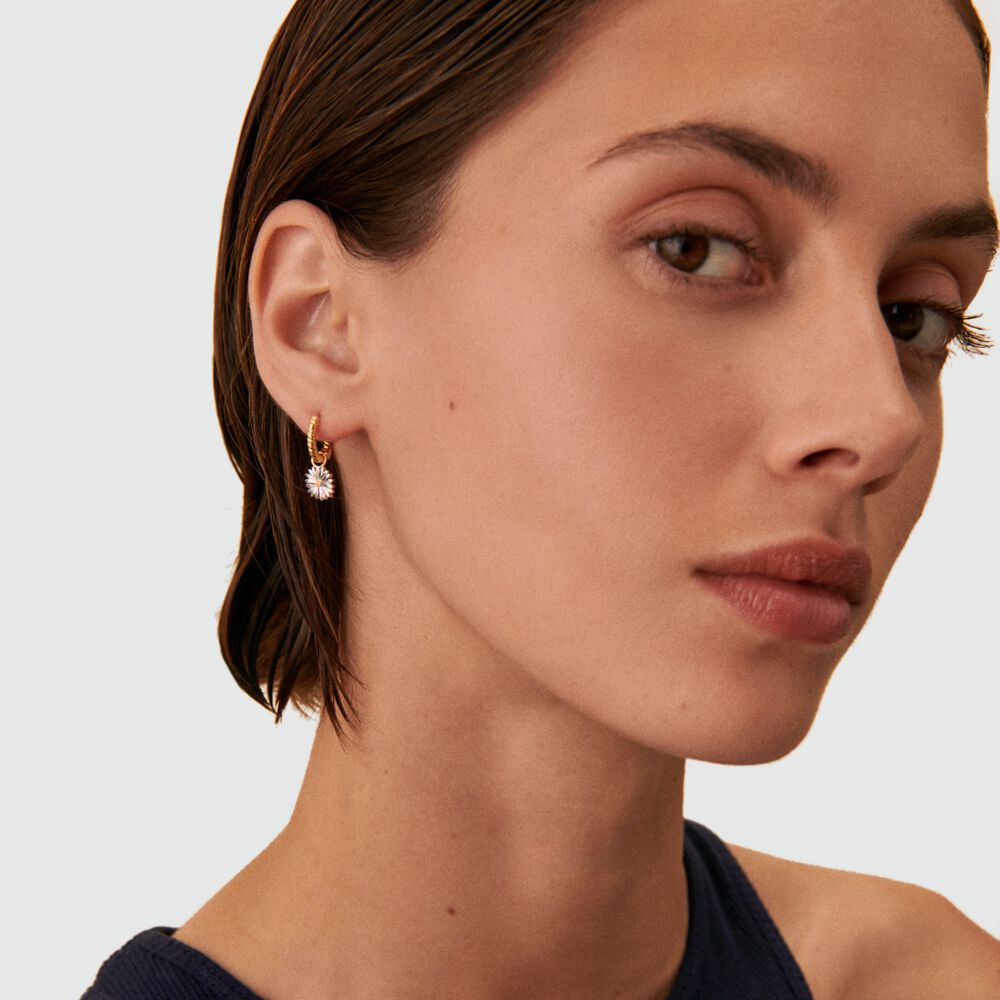 Hoop piercing DAISY - Silver / Gold - Genuine silver  | Agatha