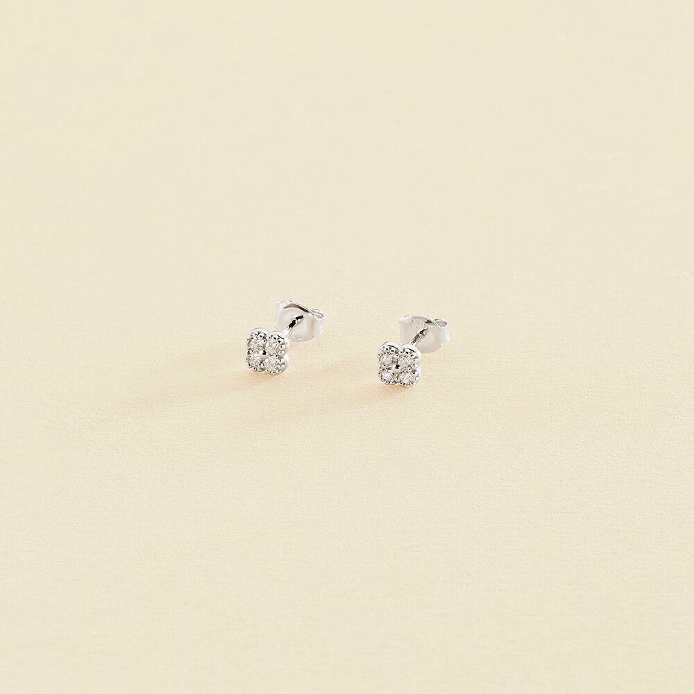 Stud earrings BELOVED - Crystal / Silver - All earings  | Agatha