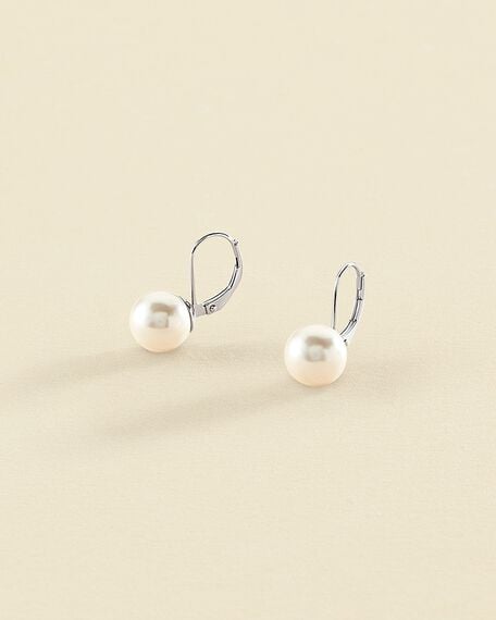 Long earrings PERLYS - Pearl / Silver - All earings  | Agatha