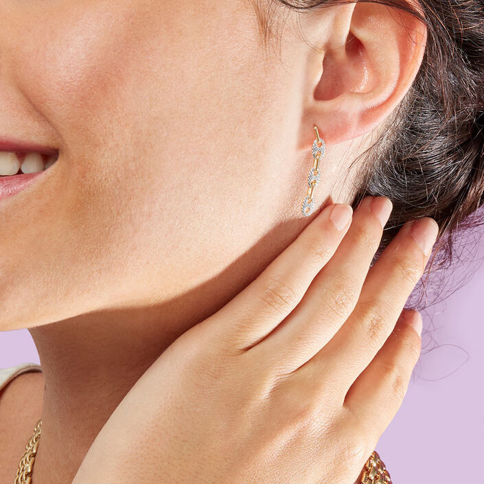 Long earrings ETREINTE - Silver / Gold - All earings  | Agatha