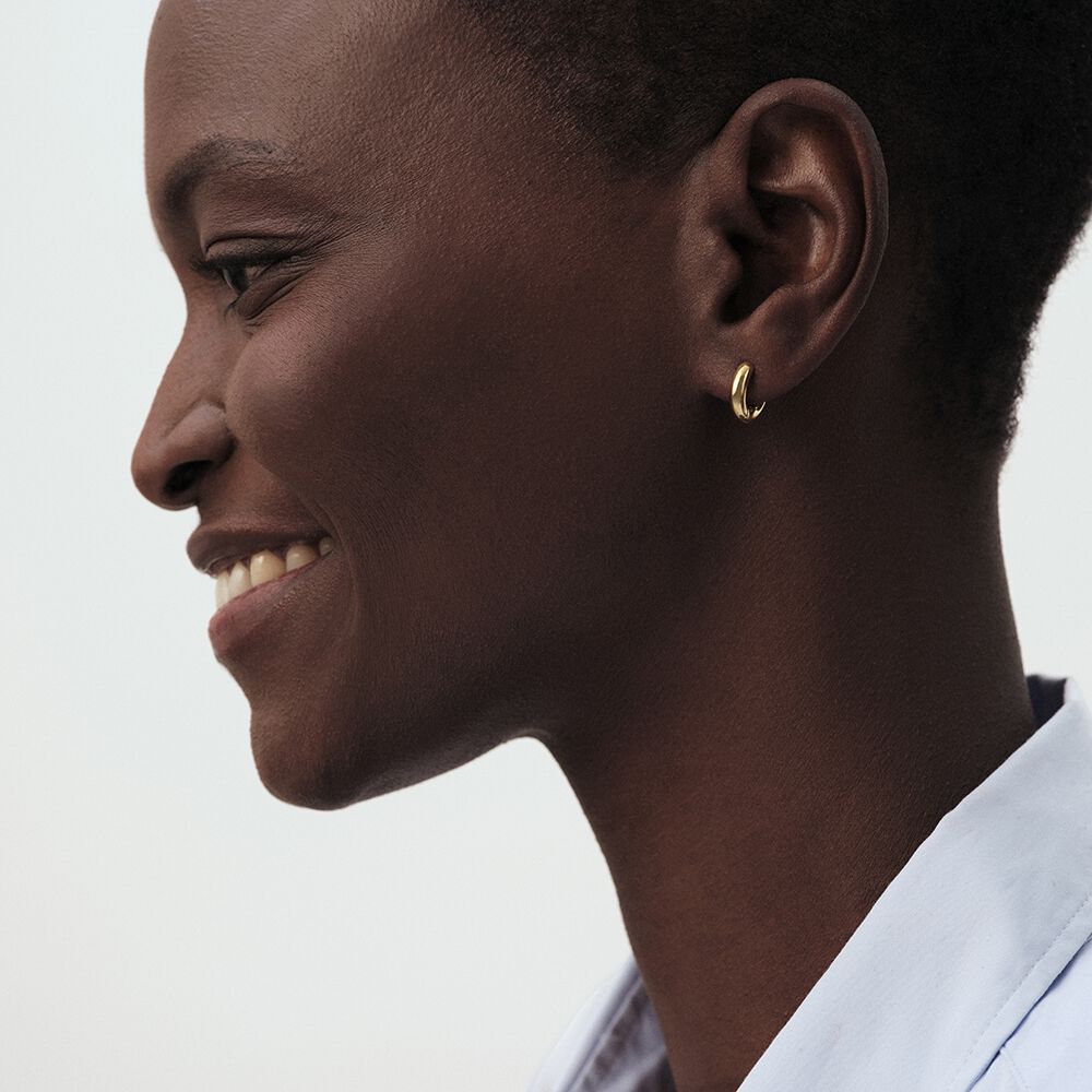 Single hoop earring MIX & MATCH - Golden - Genuine silver  | Agatha