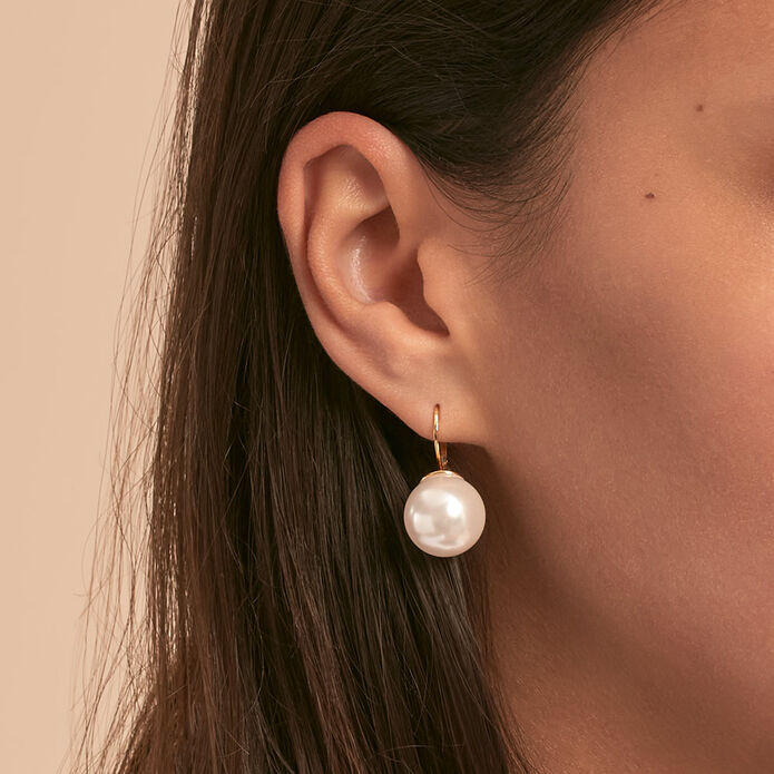 Long earrings PEARLY - Pearl / Gold - All earings  | Agatha