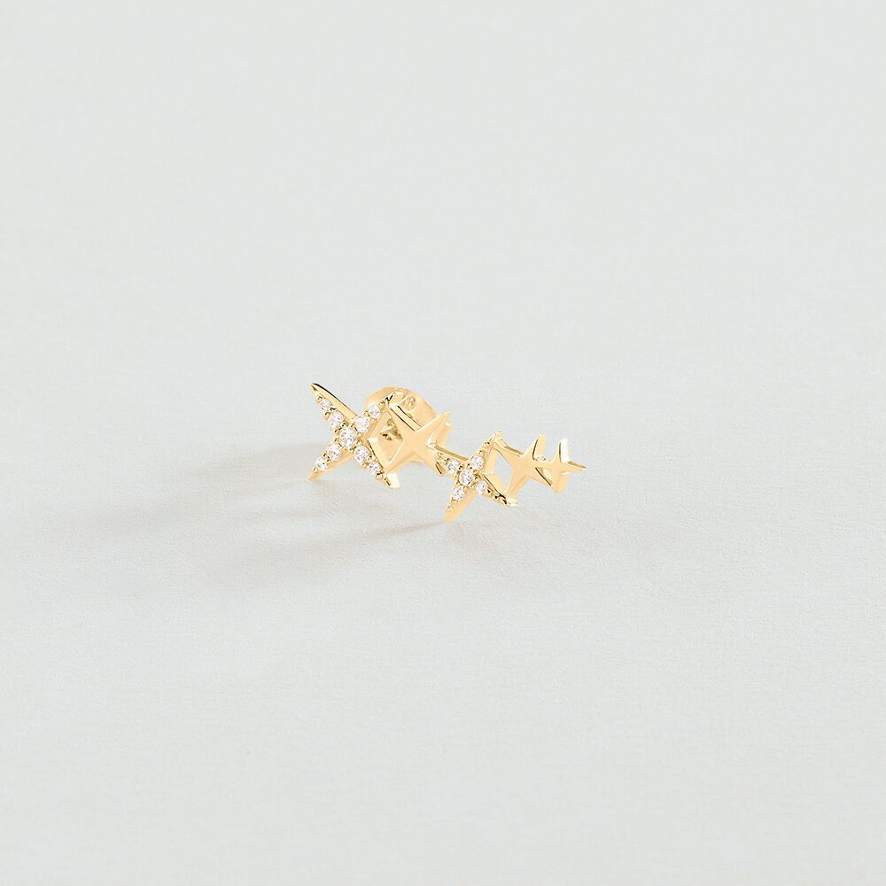 Piercing stud SHINING - Crystal / Golden - Jewellery  | Agatha