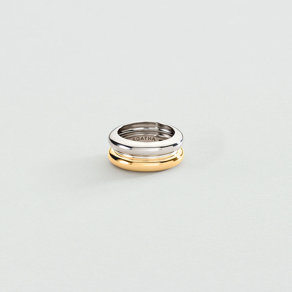Large ring RUE DE SEINE - Silver / Gold - Large ring  | Agatha