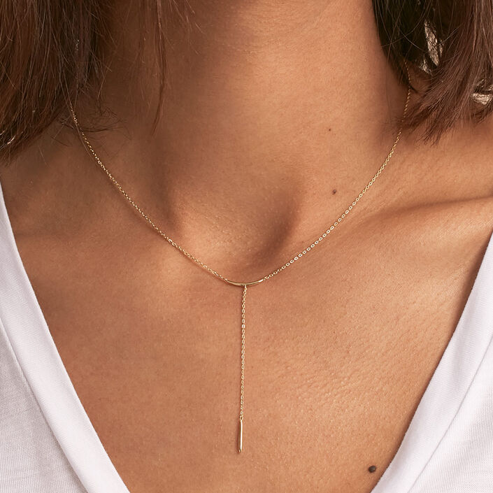 Mid-length necklace RADIEUX - Golden - All jewellery  | Agatha