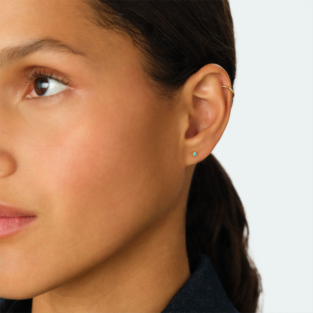 Single stud earring MIX & MATCH - Turquoise / Gold - Earrings  | Agatha