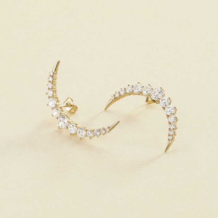 Stud earrings CREPUSCULE - Crystal / Gold - All earings  | Agatha