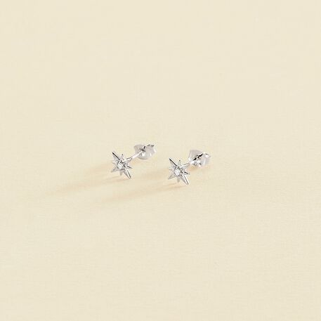Stud earrings OURSE - Crystal / Silver - All earings  | Agatha