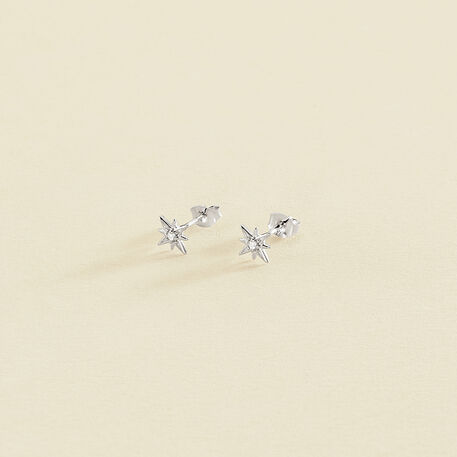 Stud earrings OURSE - Crystal / Silver - All earings  | Agatha