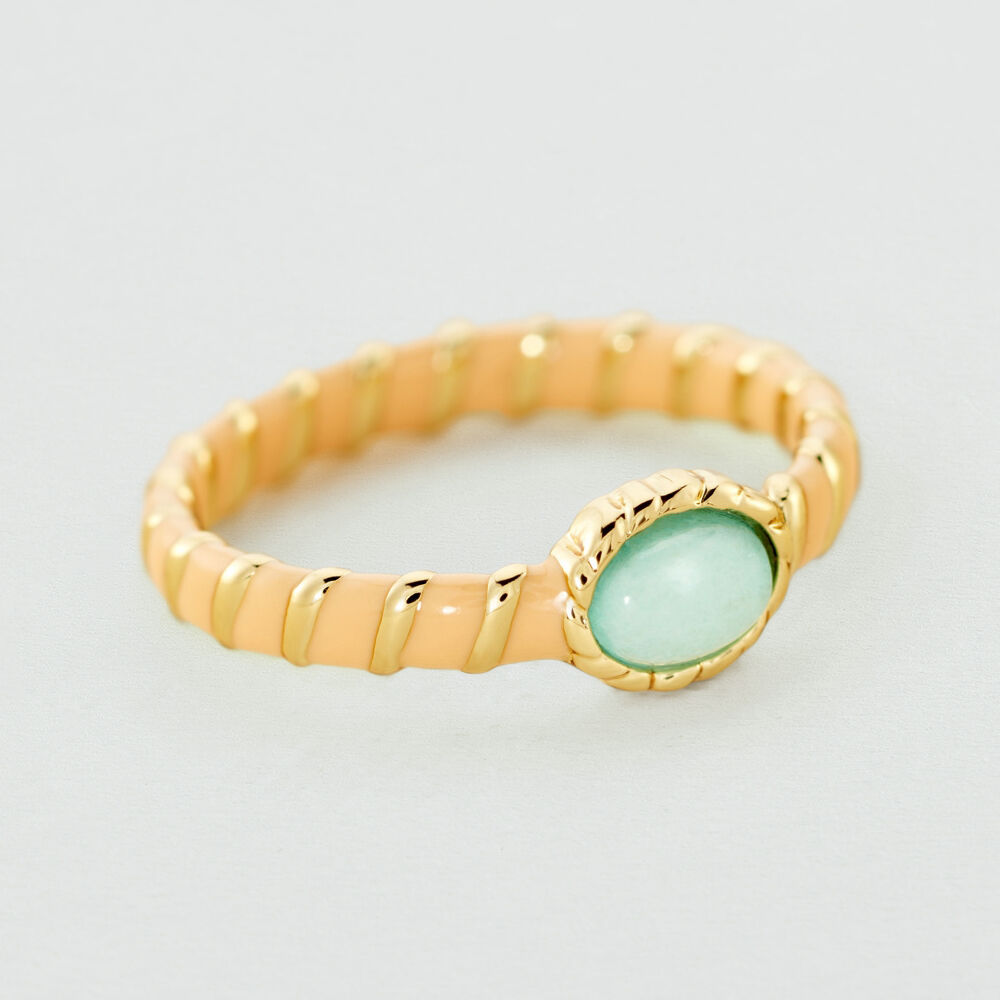 Thin ring ARLEQUIN - Orange / Gold - Outlet  | Agatha
