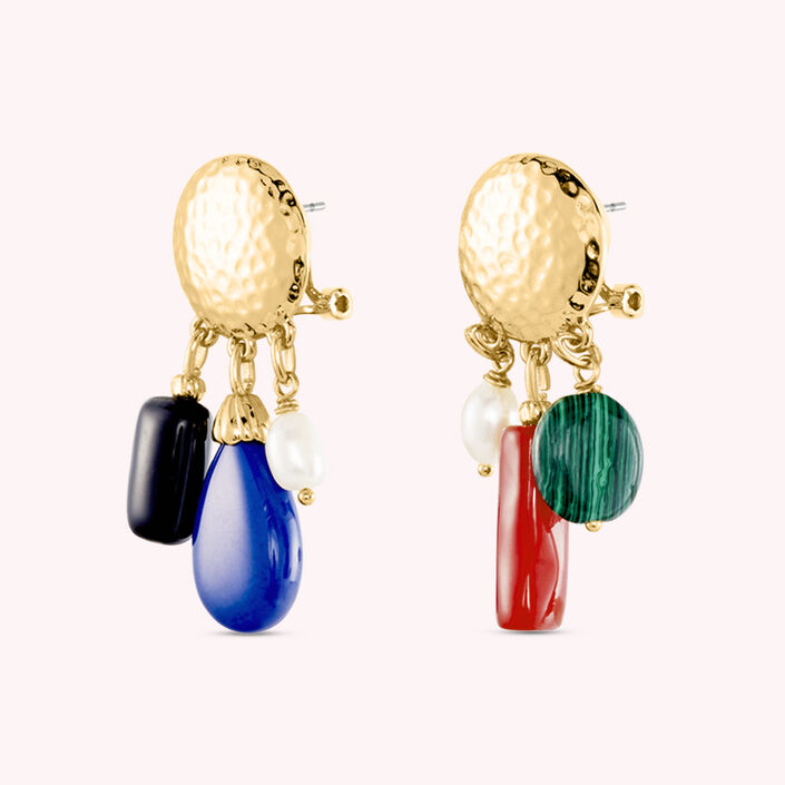 Long earrings DEESSE - Multicolor / Gold - All earings  | Agatha