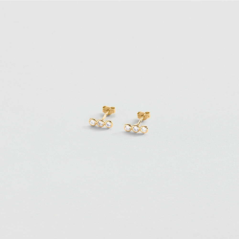 Stud earrings OD&Eacute;ON - Crystal / Golden - Earrings  | Agatha