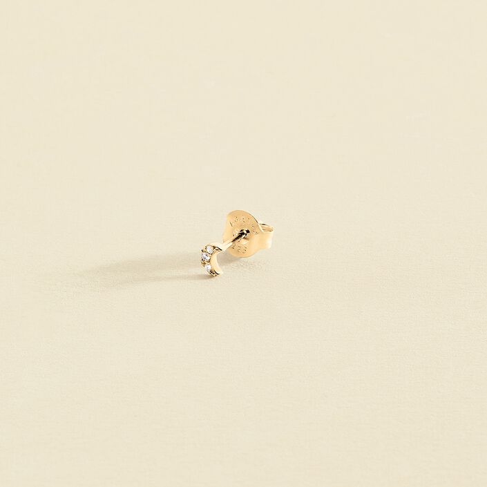 Piercing stud LUNITA - Crystal / Golden - All jewellery  | Agatha