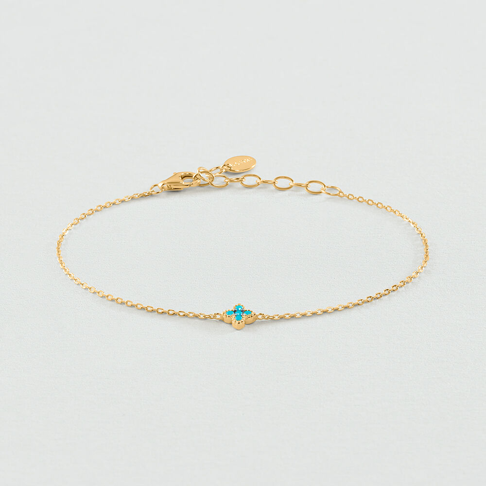 Link bracelet BELOVED - Turquoise / Gold - Bracelets  | Agatha