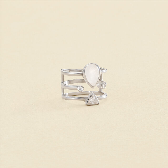 Large ring NUANCEE - Iridescent / Silvery - All jewellery  | Agatha