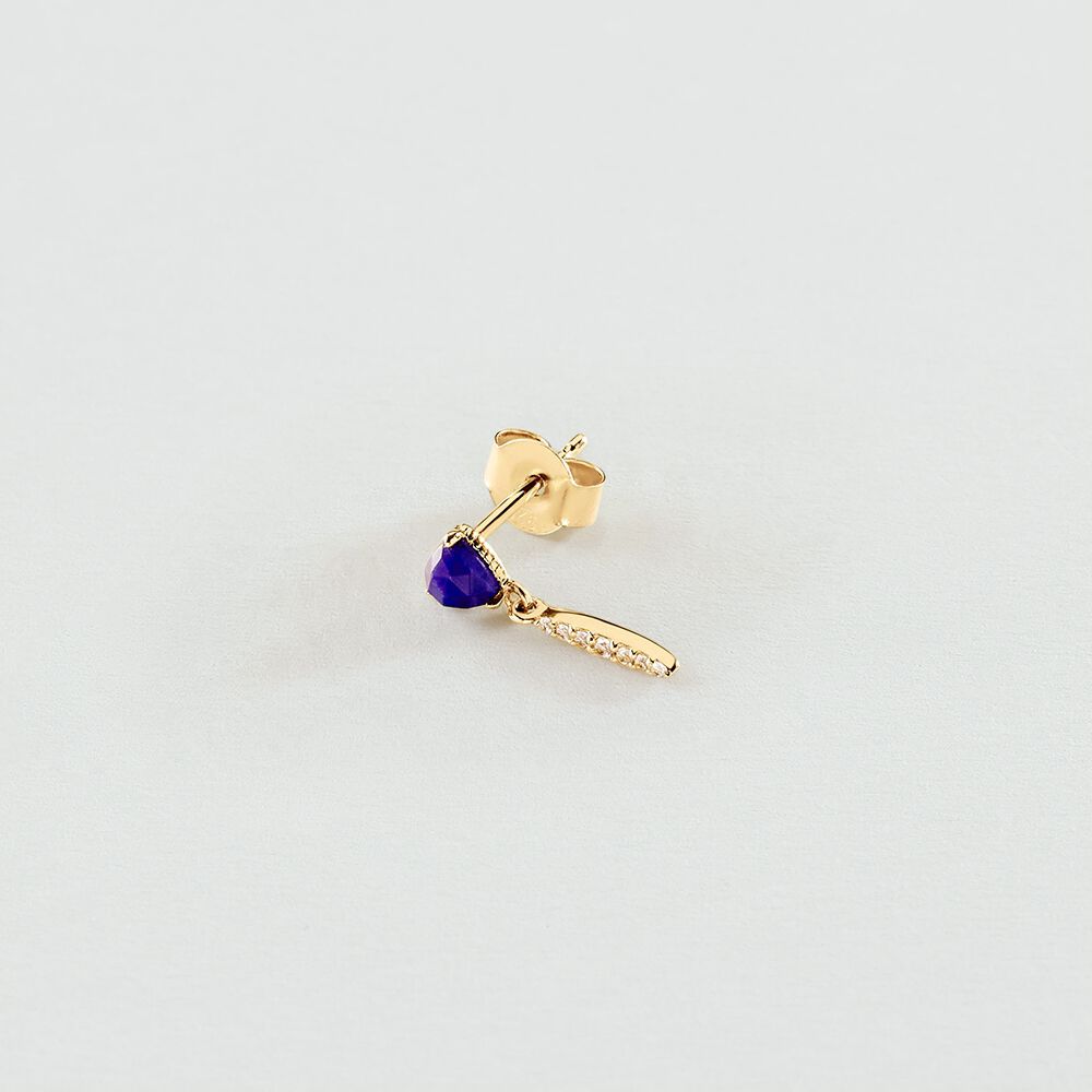 Stud earrings NATURAL STONES MIX & MATCH - Lapis Blue - Genuine silver  | Agatha