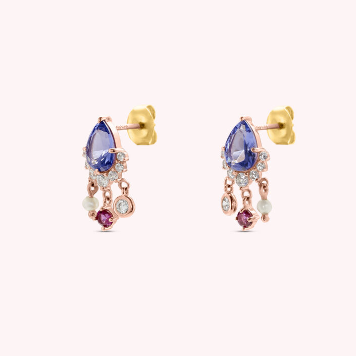 Long earrings ASTRE - Lavender / Silver - All earings  | Agatha