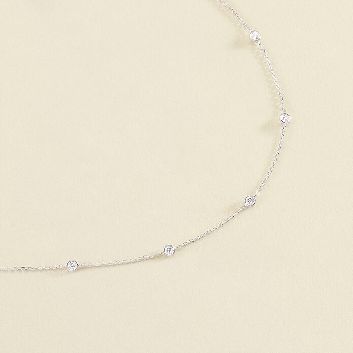 Long necklace BRILLANT - Crystal / Silver - All jewellery  | Agatha