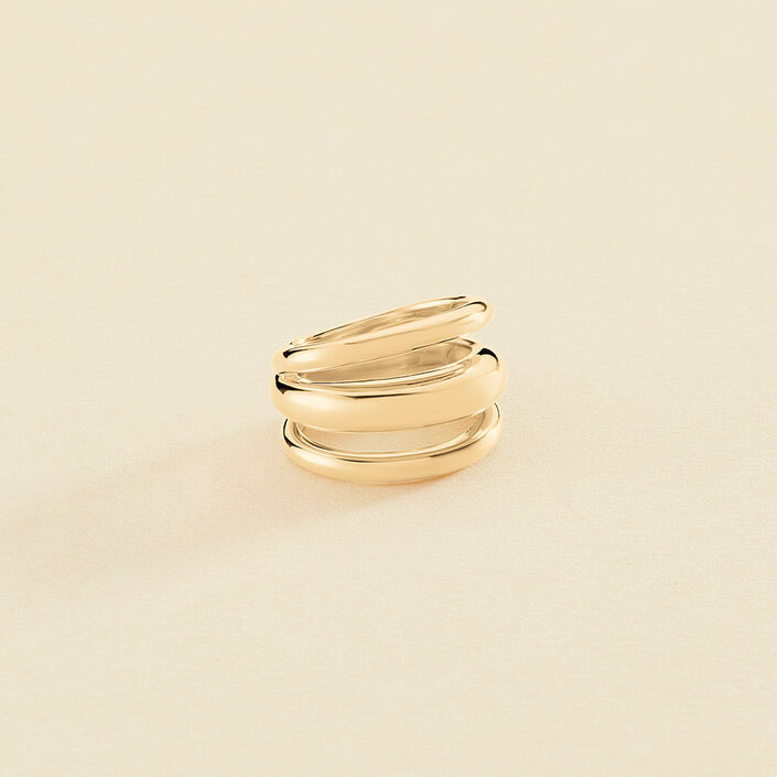 Large ring TRIJONC - Golden - All jewellery  | Agatha