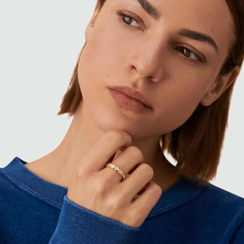 Thin ring ADAMAS - Crystal / Golden - Jewellery  | Agatha