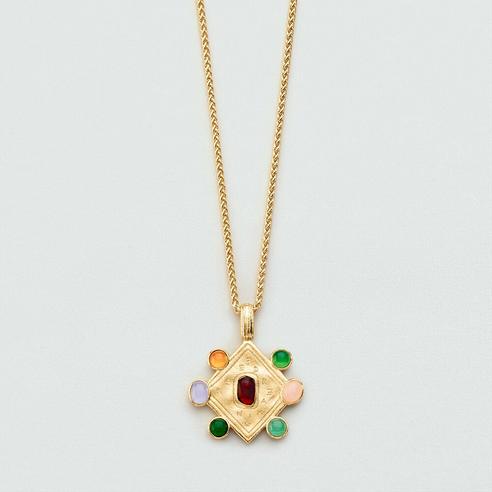 Mid-length necklace PANGEA - Golden / Multicolor - Mid-length necklace  | Agatha
