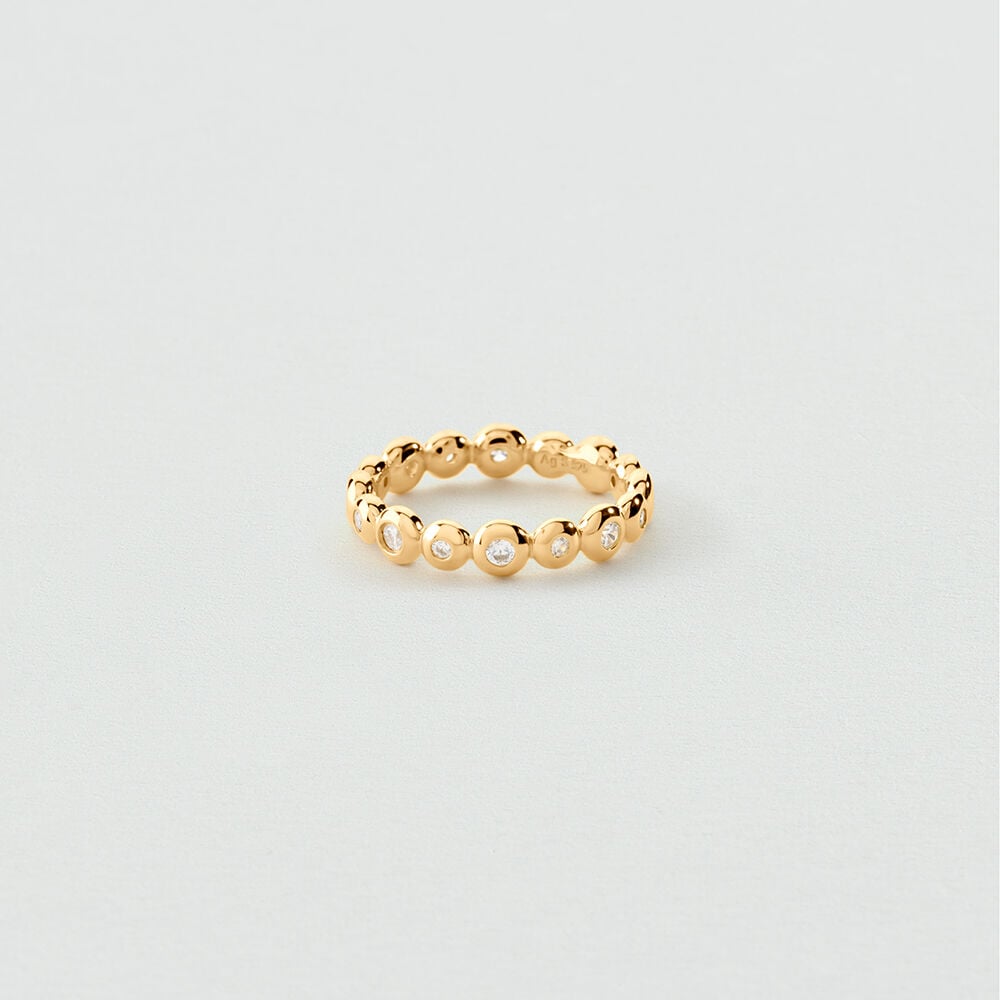 Thin ring OD&Eacute;ON - Crystal / Golden - Jewellery  | Agatha