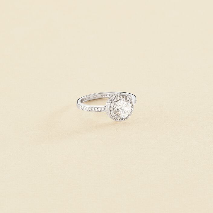 Thin ring IMPERIAL - Crystal / Silver - All jewellery  | Agatha
