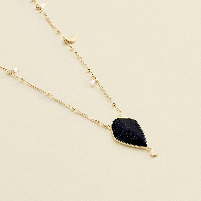 Mid-length necklace CREPUSCULE - Blue / Gold - All jewellery  | Agatha