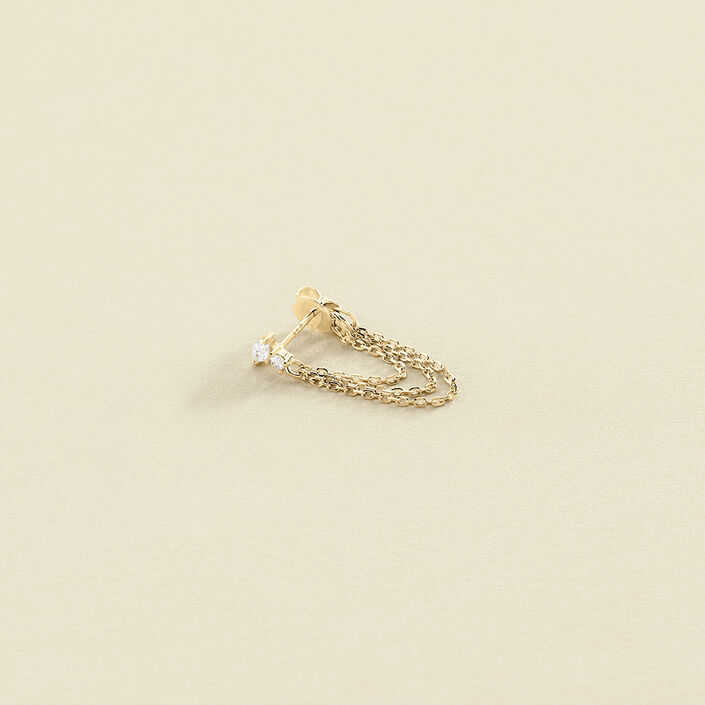 Hoop piercing AMAS - Crystal / Gold - All jewellery  | Agatha