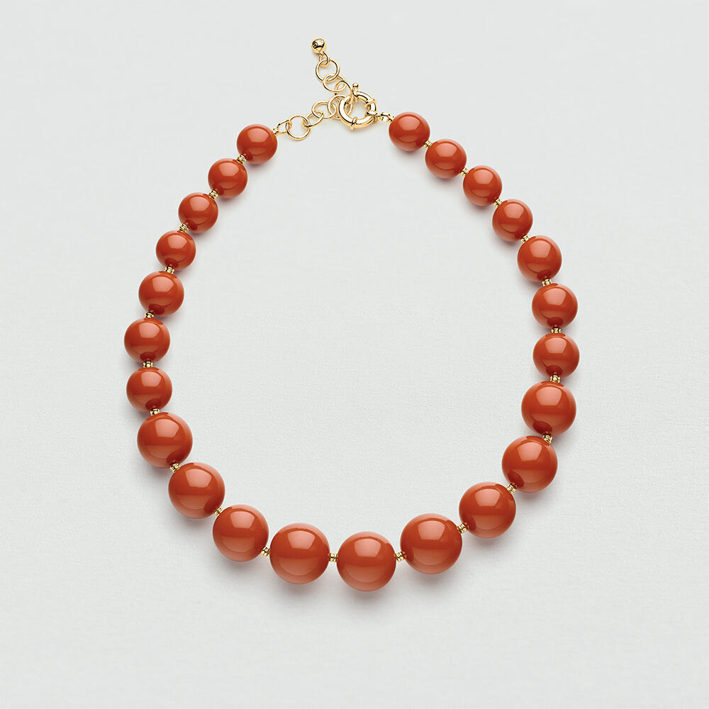 Choker necklace PALAIS ROYAL - Coral / Gold - Choker necklace  | Agatha