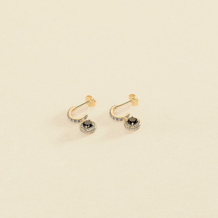 Hoops IMPERIAL - Black / Gold - All earings  | Agatha