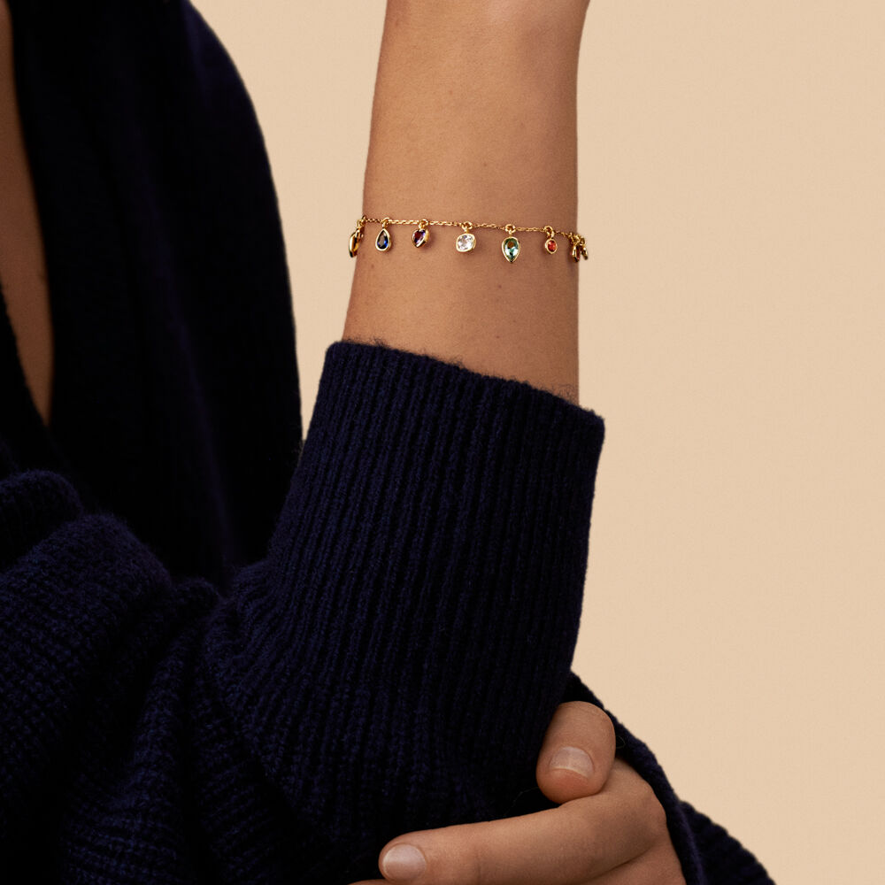 Link bracelet CANDY - Multicolor / Gold - Bracelets  | Agatha