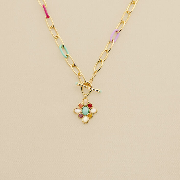 Mid-length necklace ARLEQUIN - Multicolor / Gold - All jewellery  | Agatha