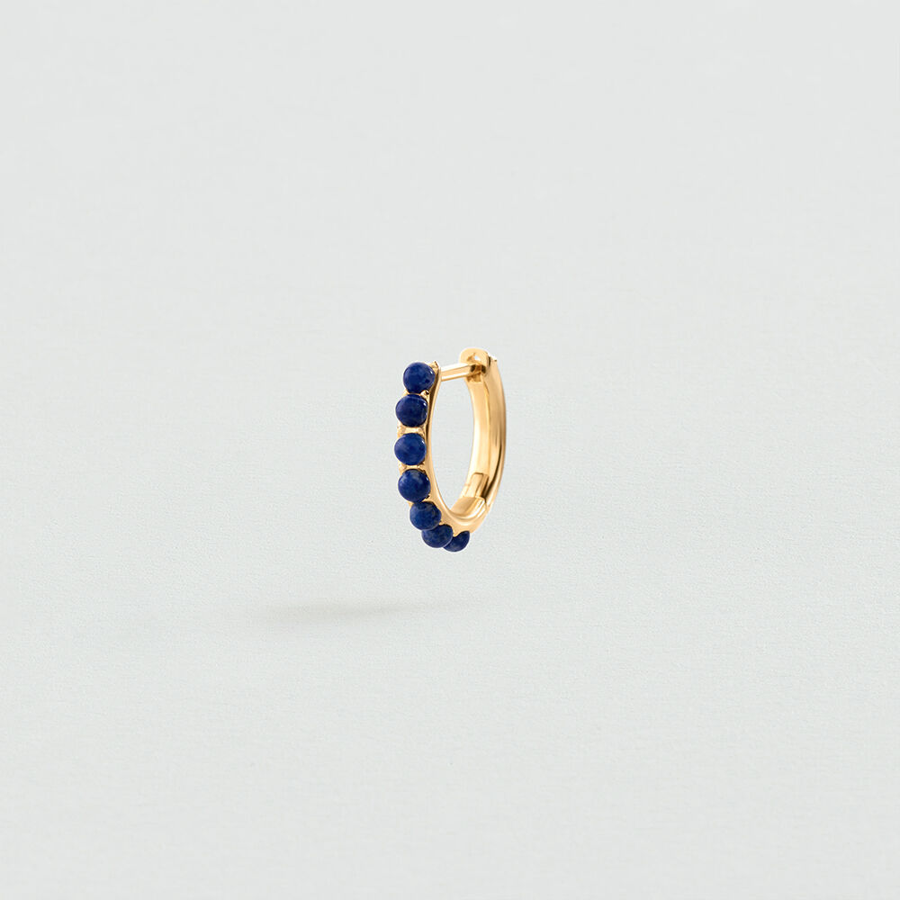 Single hoop earring NATURAL STONES MIX & MATCH - Blue / Gold