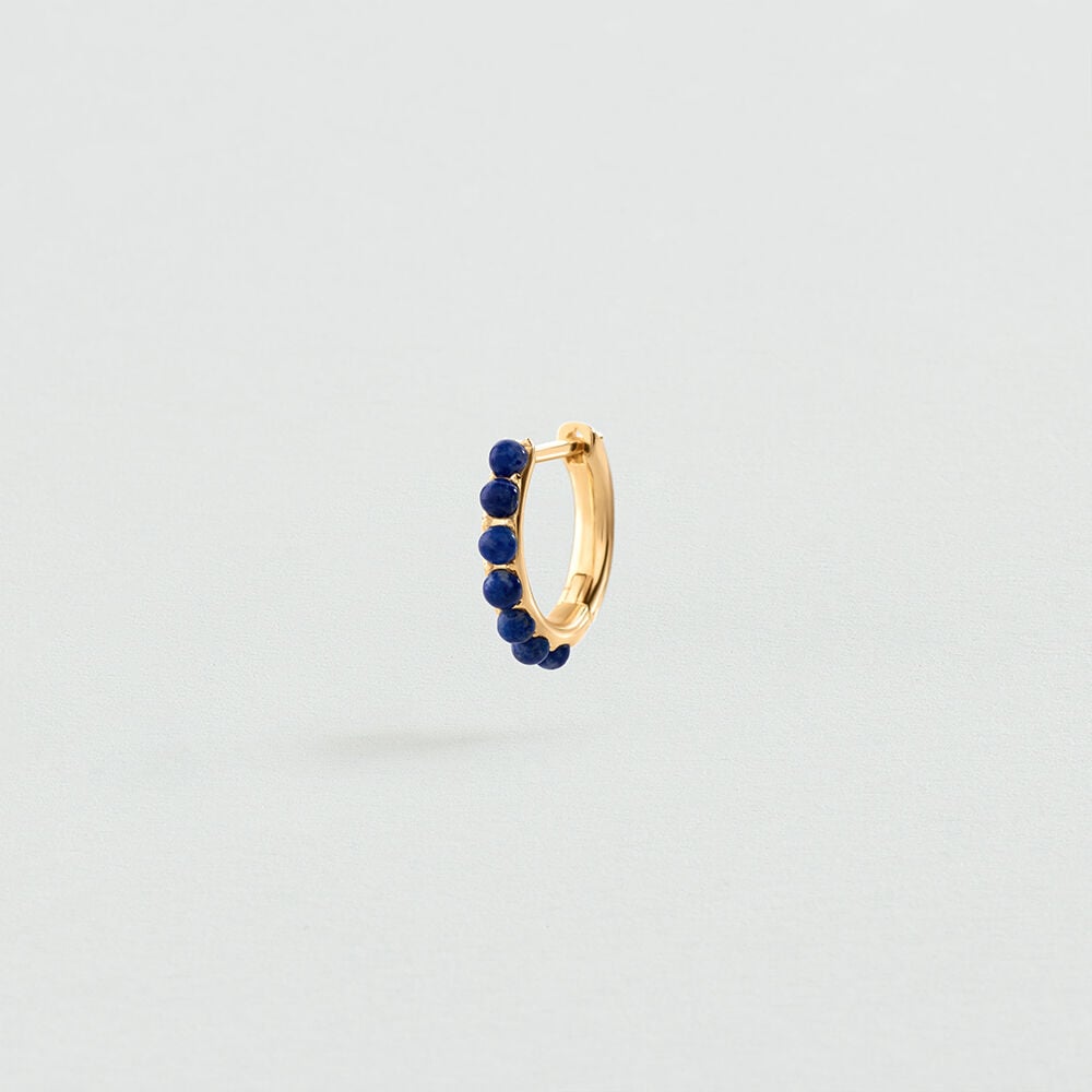 Single hoop earring NATURAL STONES MIX & MATCH - Blue / Gold - Earrings  | Agatha