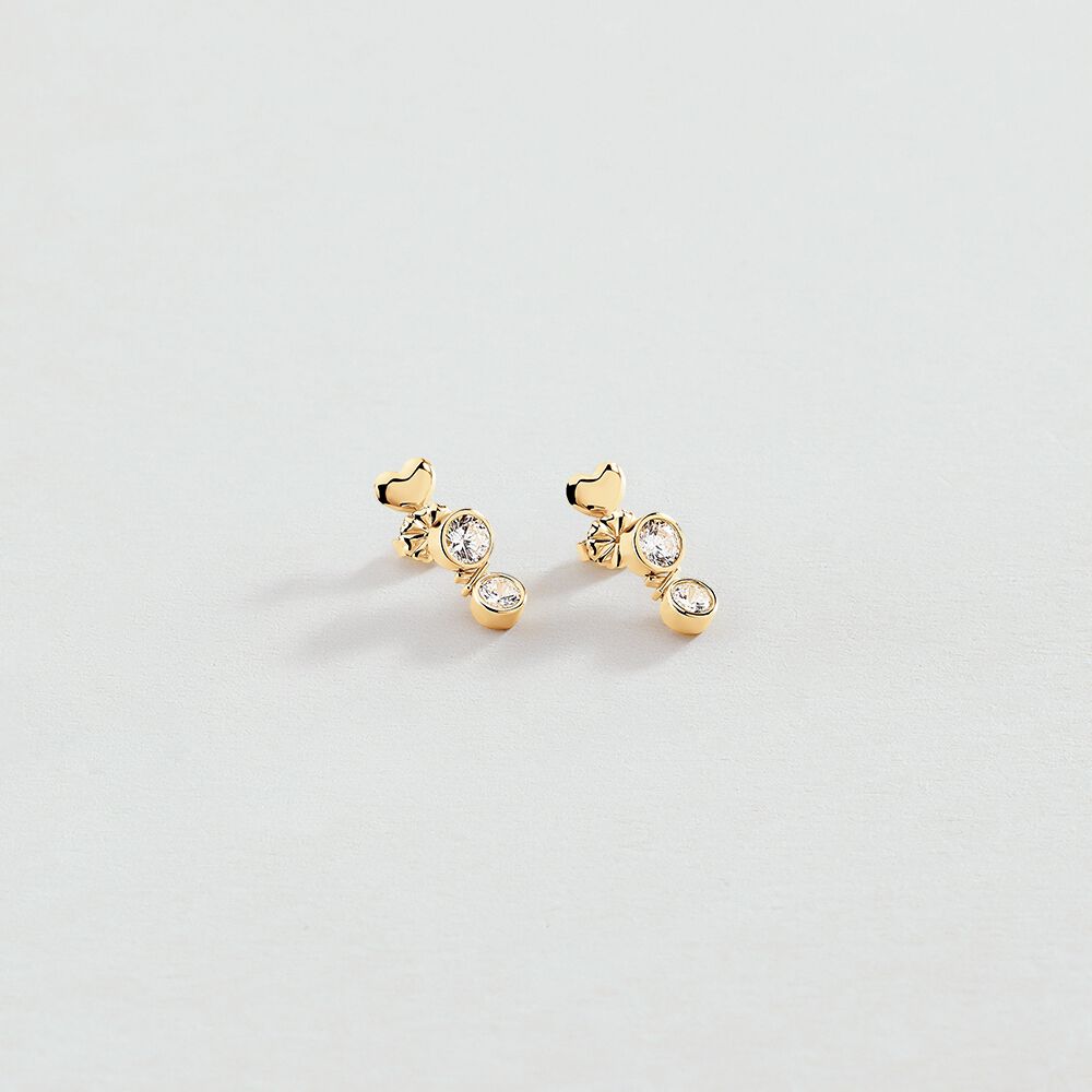 Long earrings N-13 - Crystal / Golden - Earrings  | Agatha