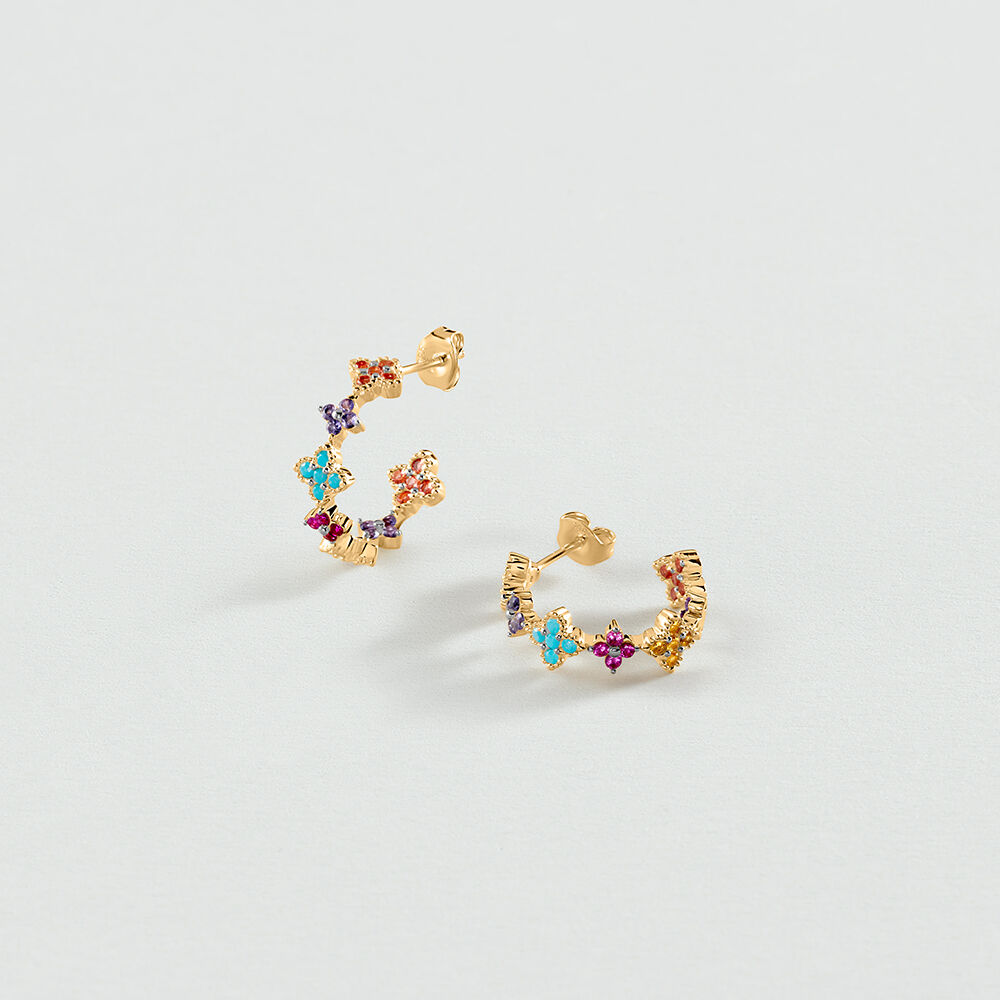 Hoops BELOVED - Multicolor / Gold - Earrings  | Agatha