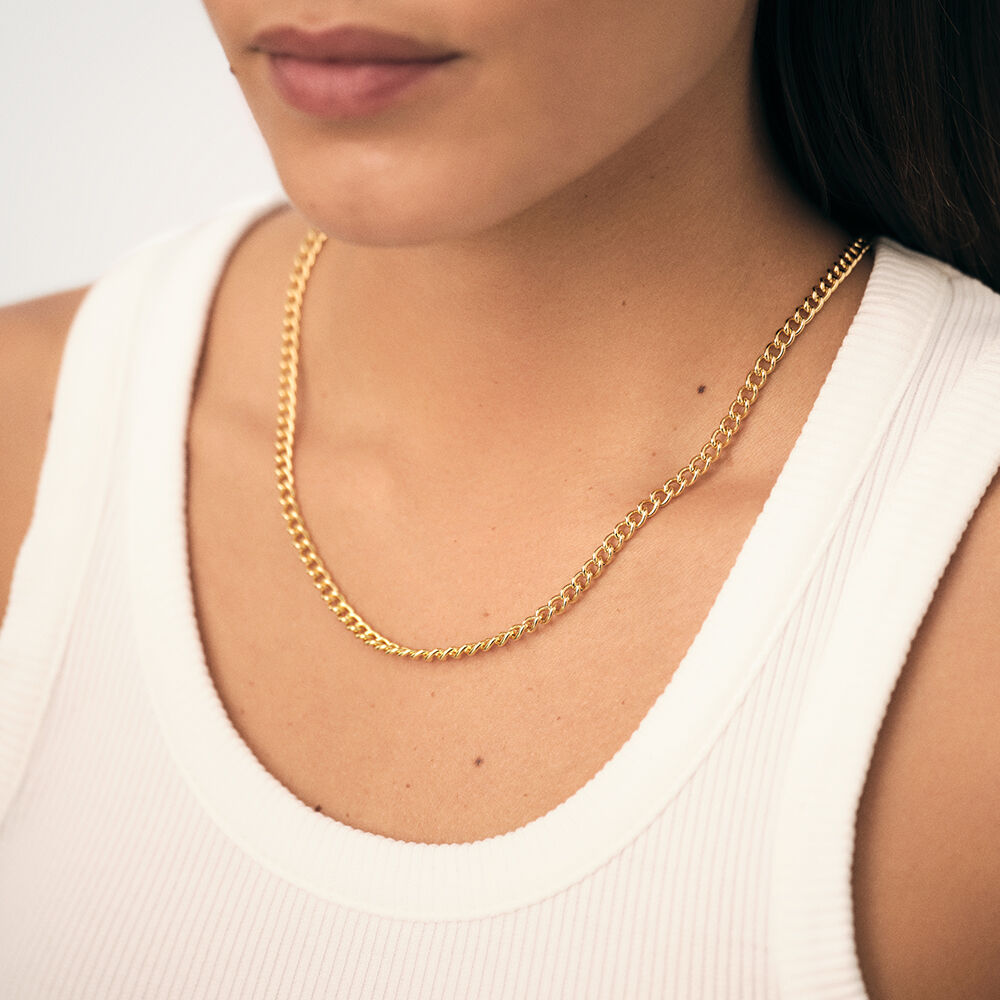 Mid-length necklace CURB CHAIN - Golden - Jewellery  | Agatha
