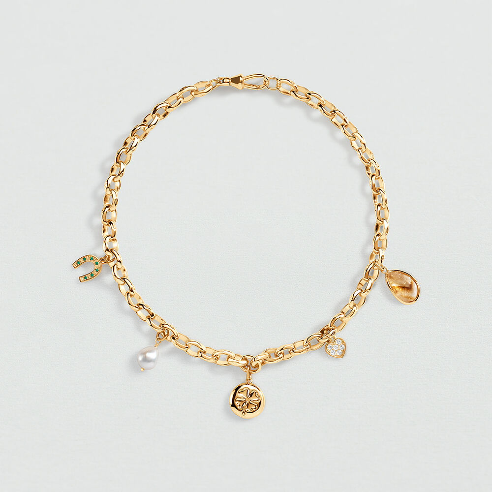 Choker necklace CHARMS - Multicolor / Gold - Choker necklace  | Agatha