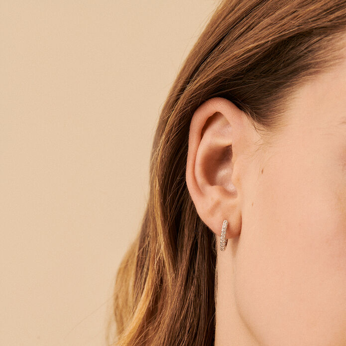 Hoops AUSTRAL - Crystal / Silver - All earings  | Agatha