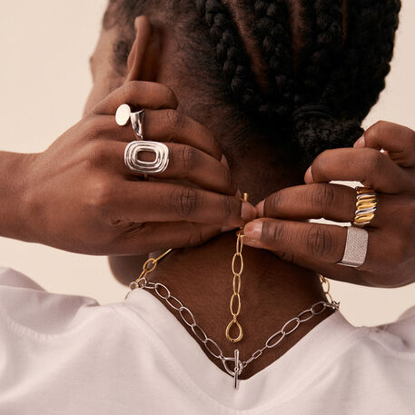 Large ring TWISTED - Silver / Gold - All jewellery  | Agatha