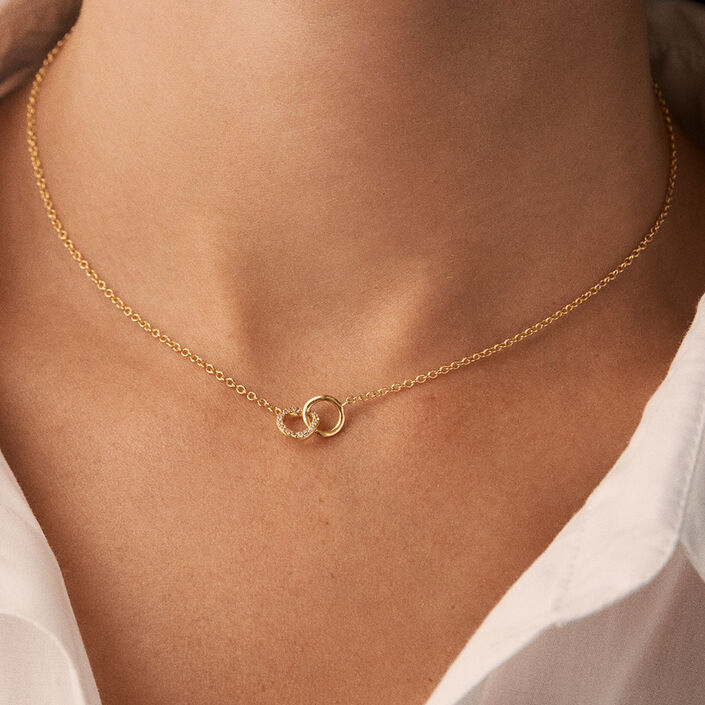 Choker necklace RONDOU - Crystal / Golden - All jewellery  | Agatha