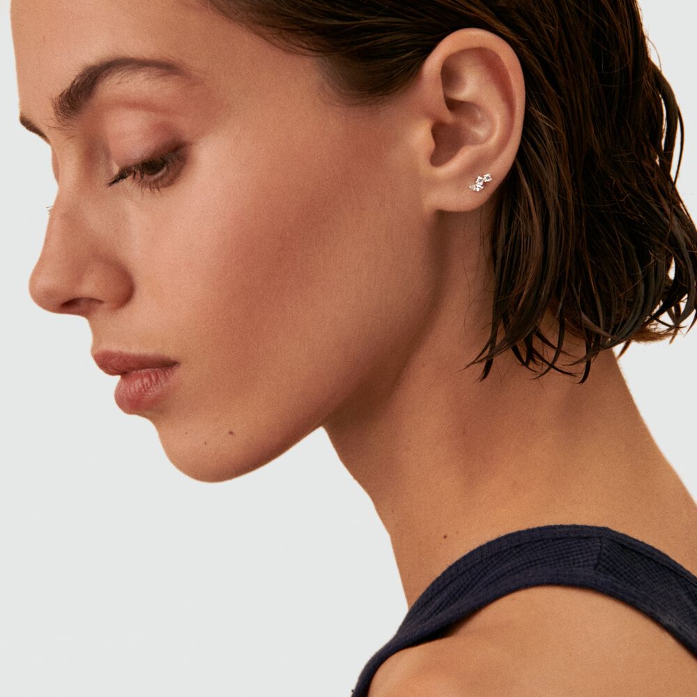 Piercing stud AMAS - Crystal / Silver - Genuine silver  | Agatha